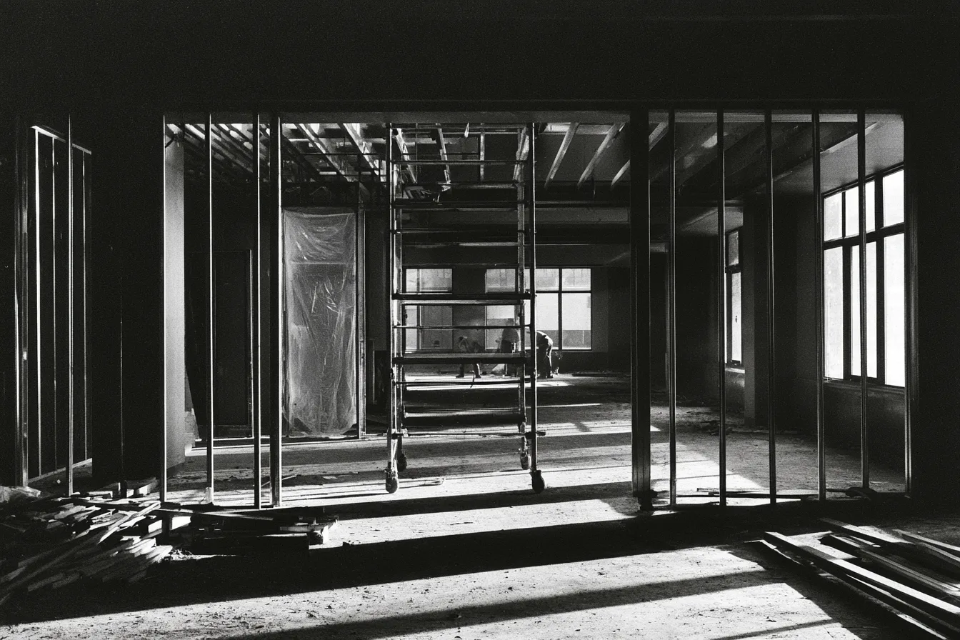 The room mid-build