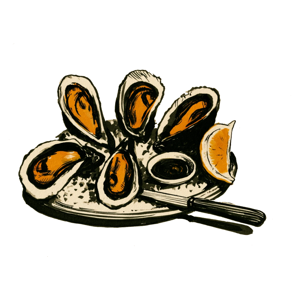 Oysters on the half shell